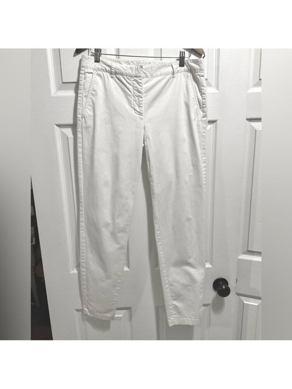 Aritzia Babaton Stretch Cotton Stretch Trouser Pants Chino in White Size 10